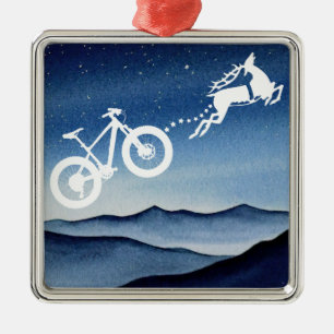 Adorno Metálico Xmas Bicicleta de Montaña Reno Navidad Estrella No