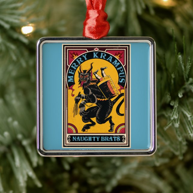 Adorno Metálico Xmas Merry Krampus Naughty Brats Circus Poster (Árbol)