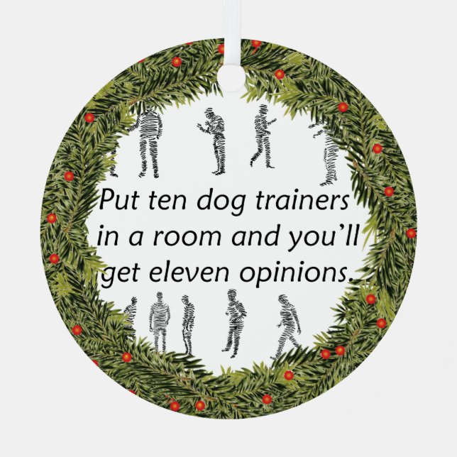 Adorno Metálico XMas Wreath Diez entrenadores de perros (Anverso)