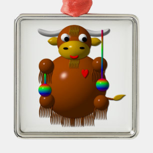 Adorno Metálico Yak jugando con Yo-Yos