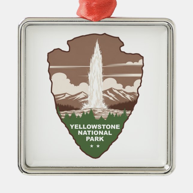 Adorno Metálico Yellowstone National Park Old Faithful Arrowhead (Frente)