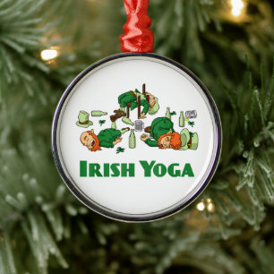 Adorno Metálico Yoga Irlandés Divertido Día de San Patricio