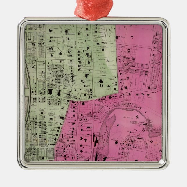 Adorno Metálico Yonkers, atlas de NY (Frente)