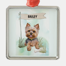 Yorkshire Terrier Watercolor Personalized Dog