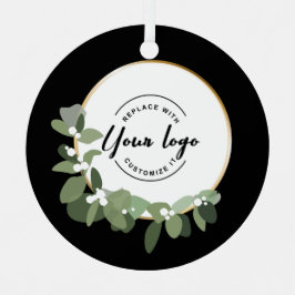 Adorno Metálico Your logo goes here Holiday Modern Wreath Business