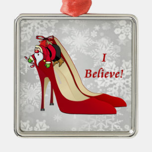 Adorno Metálico Zapatos de tacón rojo alto / Santa Elf / Creo!