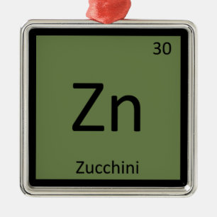 Adorno Metálico Zn - Calabacín Química Vegetal Tabla Periódica