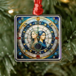 Adorno Metálico Zodiac - Gemini Los Gemelos