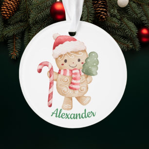 Adorno Mi 1er Navidad Acuarela Foto de Pan de Jengibre