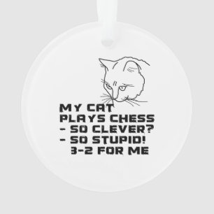 Adorno Mi gato juega al ajedrez