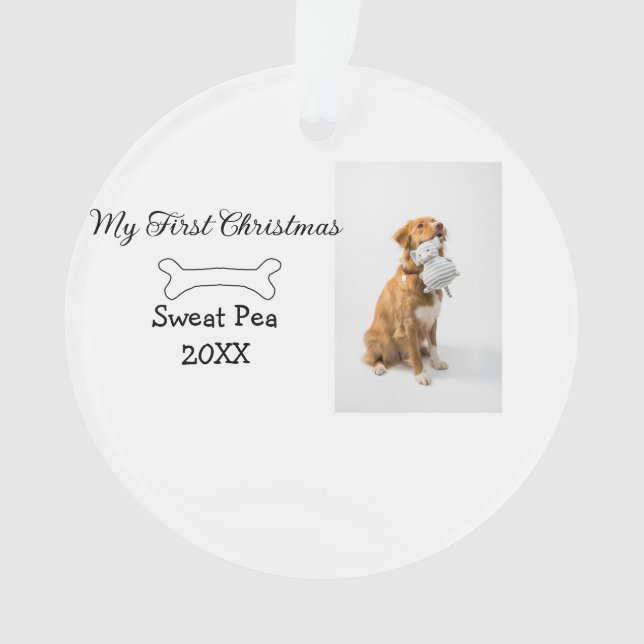 Adorno Mi primer animal de compañía en Navidad nombre año (Anverso)