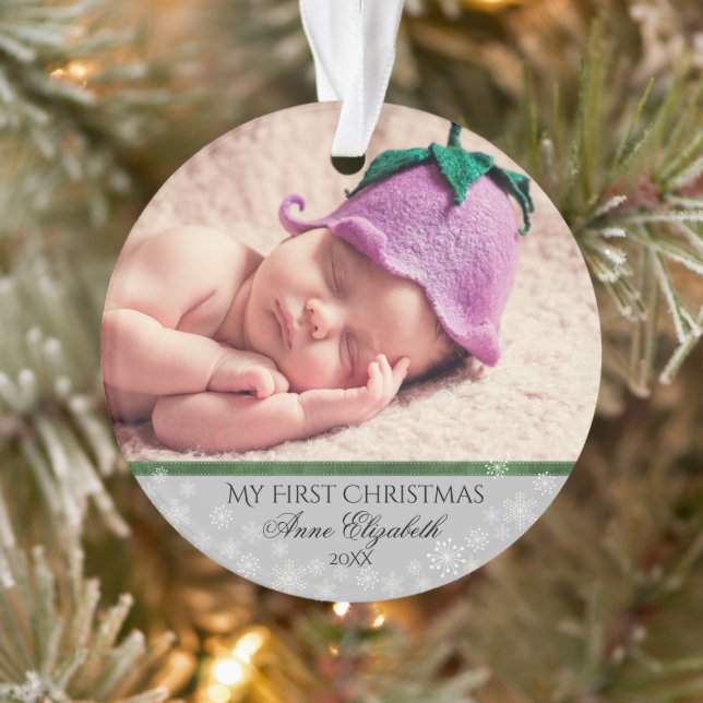 Adorno Mi primera foto de Navidad - Copos de nieve (Árbol)