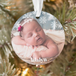 Adorno Mi primera foto de Navidad, niña rosa