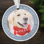 Adorno Mi primera Mascota navideña para siempre - moderna<br><div class="desc">Este diseño simple y clásico está compuesto por tipografía de la síspera y agrega una foto personalizado. "Mi primera Navidad en mi casa para siempre" rodea la foto del personalizado.</div>