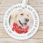 Adorno Mi primera Mascota navideña para siempre - moderna<br><div class="desc">Este diseño simple y clásico está compuesto por tipografía de la síspera y agrega una foto personalizado. "Mi primera Navidad en mi casa para siempre" rodea la foto del personalizado.</div>