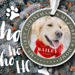 Adorno Mi primera Mascota navideña para siempre - moderna<br><div class="desc">Este diseño simple y clásico está compuesto por tipografía de la síspera y agrega una foto personalizado. "Mi primera Navidad en mi casa para siempre" rodea la foto del personalizado.</div>