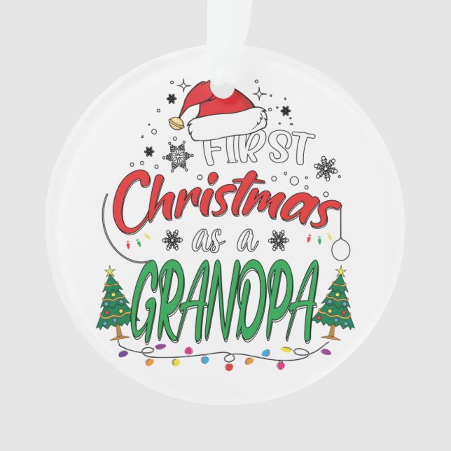 Adorno Mi Primera Navidad Como Abuelo Nuevo Gracioso (Anverso)