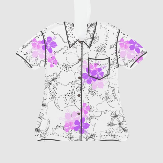 Adorno Midnight Garden Hawaiian Hibiscus Aloha Shirt (Anverso)