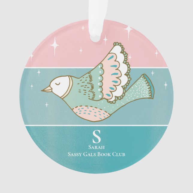 Adorno Miembro del Club del Libro Monograma Paloma de Paz (Anverso)