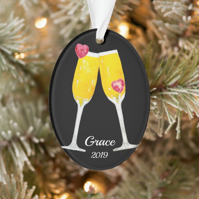 Adorno Mimosas Tostando Flutos Personalizados (Árbol)