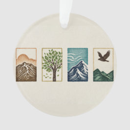 Adorno Minimal Nature Set – Mountain & Tree Art