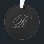Adorno Minimalista negro gris claro Añadir monograma inic<br><div class="desc">Aquellos que lo vean dirán qué diseño simple y no podrán quitar la vista de esto. Es un diseño muy elegante,  muy estético y muy sencillo. Con tal sencillez,  inmediatamente se reflejará la personalidad que se tiene y la sensibilidad de su trabajo.</div>