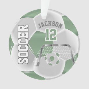 Adorno Mint Green y White Personalizan ⚽ Bola de Fútbo