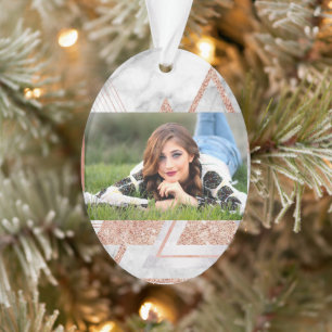 Adorno moda escandinava rosa de mármol blanco geométrico 