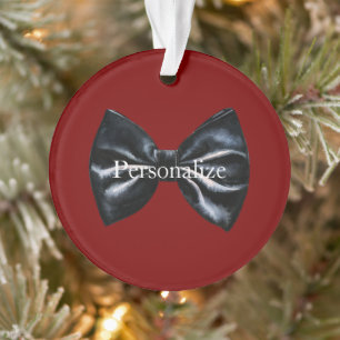 Adorno Moda Red Black Bow Tie Personalizado