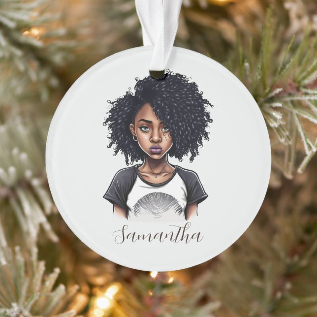 Adorno Moda y mujer africana clásica (Árbol)