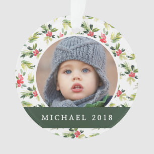 Adorno Modelo del acebo, de la baya y del pino del