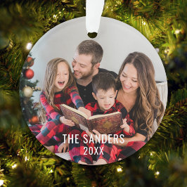 Adorno Modern Family Christmas Photo Script, merry