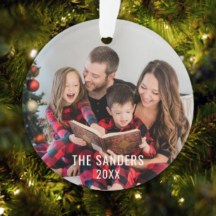 Adorno Modern Family Christmas Photo Script, merry 