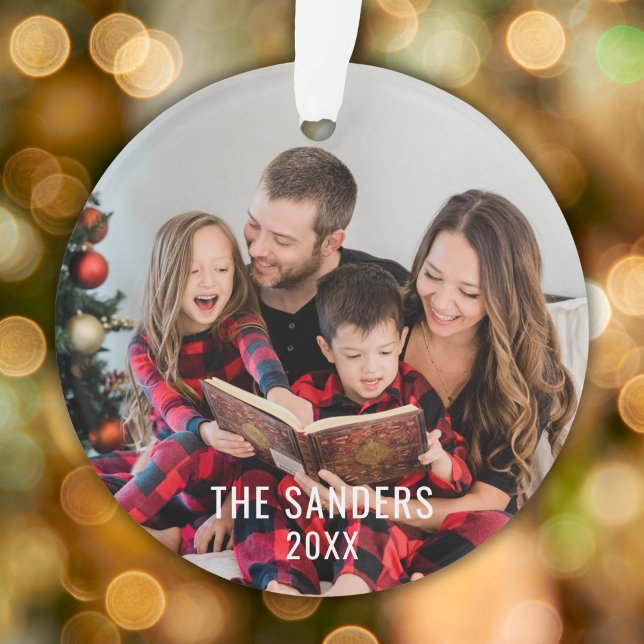 Adorno Modern Family Christmas Photo Script, merry  (Subido por el creador)