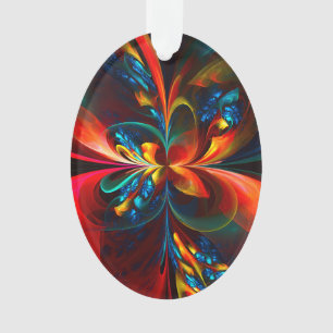 Adorno Modern Floral Resumen Art Naranja Patrón Azul #14