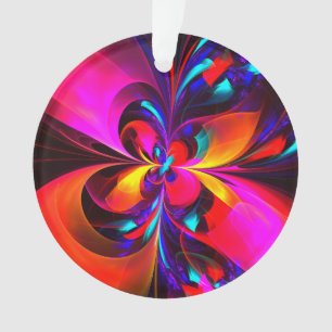 Adorno Modern Floral Resumen Arte Patrón Azul Rojo #07