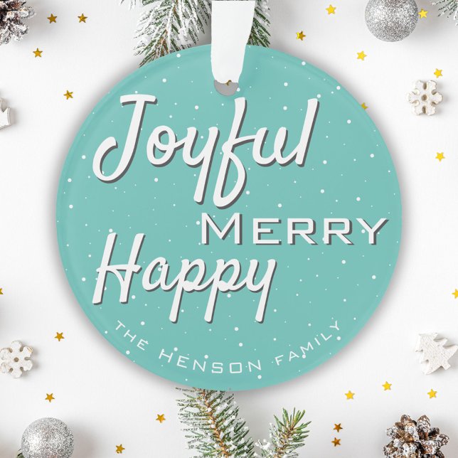 Adorno Modern Merry Happy Jolly Typography Navidades (Subido por el creador)