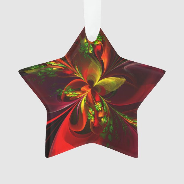 Adorno Modern Red Green Floral Abstract Art Pattern #05 (Anverso)