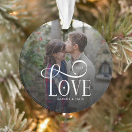 Adorno Modern Script Love Custom Engaged Couples Photo