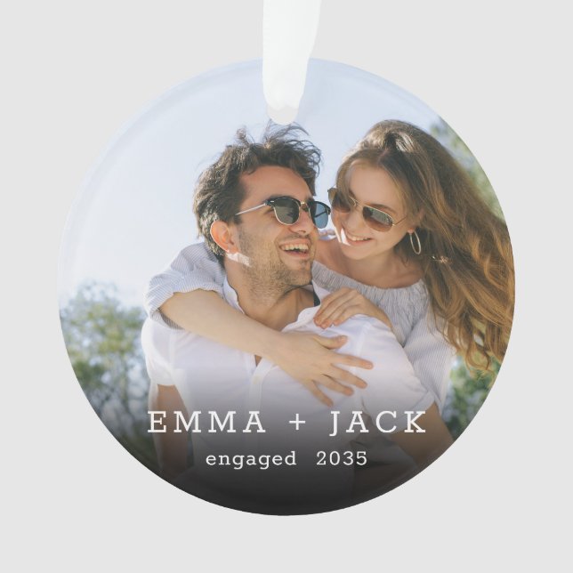 Adorno Modern Simple Elegant Engagement Photo Keepsake (Anverso)