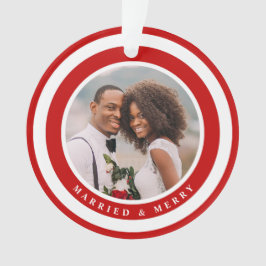 Adorno Moderna foto navideña casada y morada