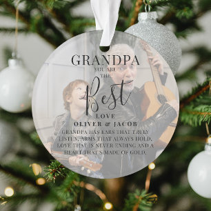 Adorno Moderna 'GRANDPA' 2 nombres de fotos y Navidades d