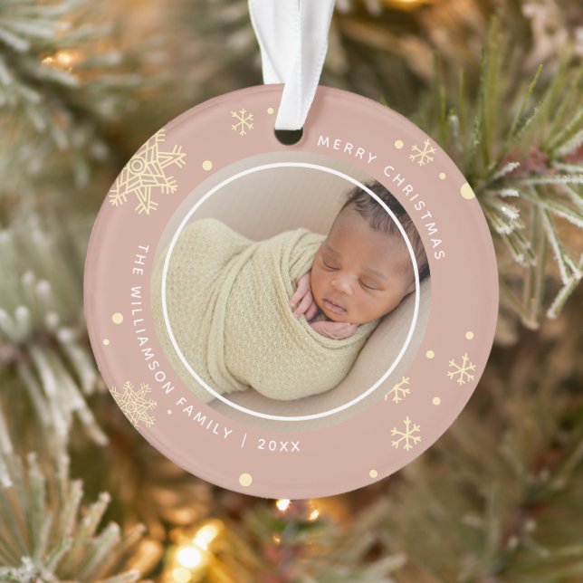 Adorno Moderno copo de nieve 2 fotos (Árbol)