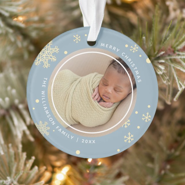 Adorno Moderno copo de nieve 2 fotos (Árbol)