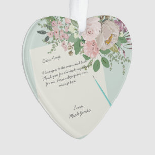 Adorno Moderno mensaje de personalizado floral nota de am