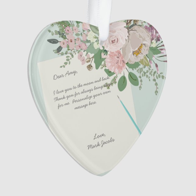 Adorno Moderno mensaje de personalizado floral nota de am (Anverso)