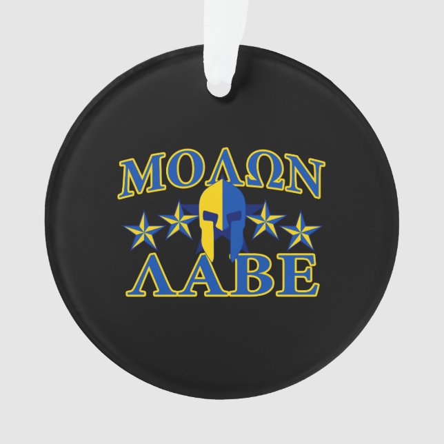 Adorno Molon Labe Guerrero Espartano 5 estrellas Amarillo (Anverso)