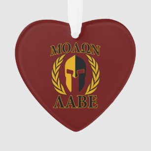 Adorno Molon Labe Spartan Mask Laurels Burgundy Red