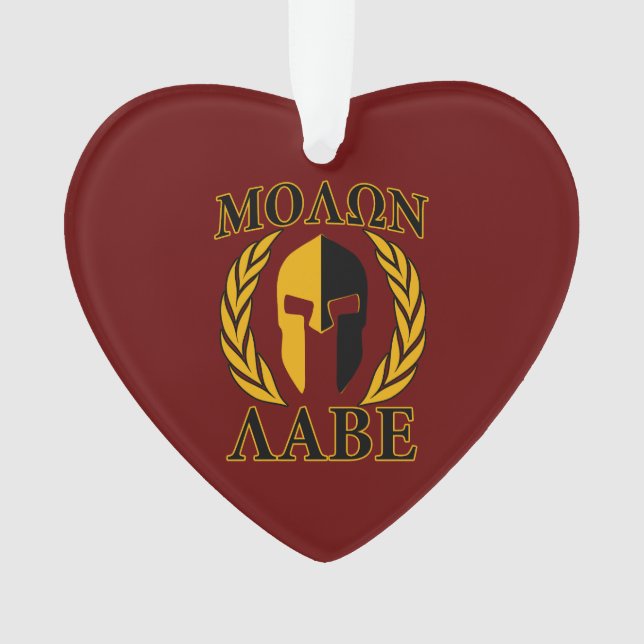 Adorno Molon Labe Spartan Mask Laurels Burgundy Red