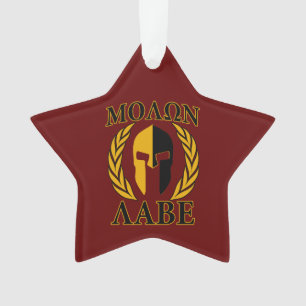 Adorno Molon Labe Spartan Mask Laurels Burgundy Red